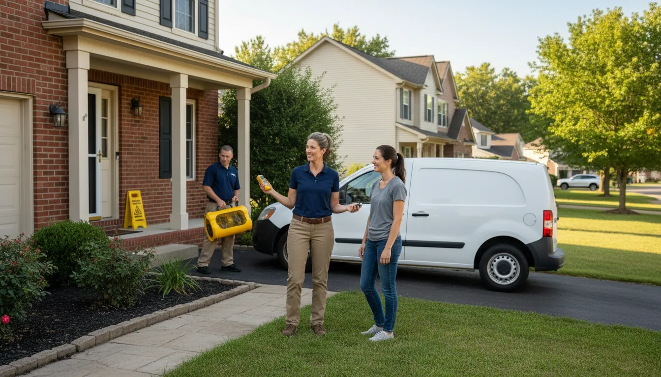 Residential water damage restoration in Hopedale, IL
